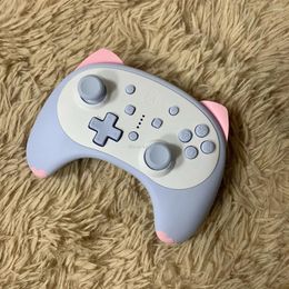 Contrôleurs de jeu Wiireless Support Bluetooth Auto Turbo Wake Up Gamepad PC Cartoon Kitty Kitty 6-axis Gyroscop Controller pour Switch