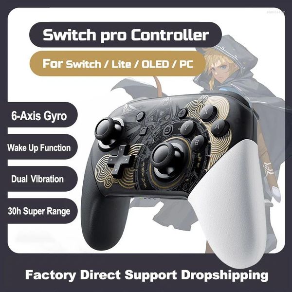 Contrôleurs de jeu Manette de jeu Bluetooth sans fil pour contrôleur Nintend Switch Pro Joystick à thème limité PC et console Oled Lite