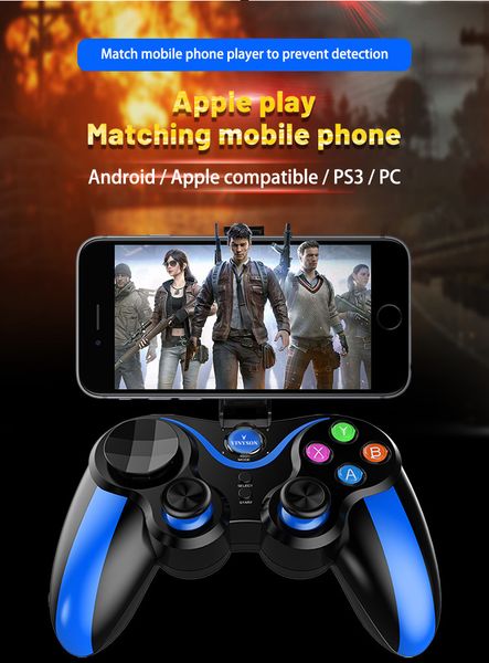 Contrôleurs de jeu Contrôleur de téléphone portable Bluetooth sans fil Gyroscope à 6 axes sans manette de vibration