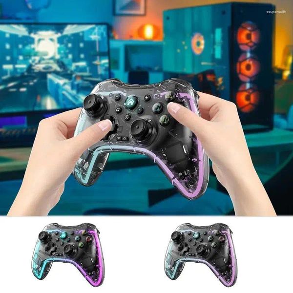 Contrôleurs de jeu Contrôleur sans fil Transparent RGB Glare Hand Joystick Ordinateur et téléphone pour SwitchPS / PC / IOSMFI