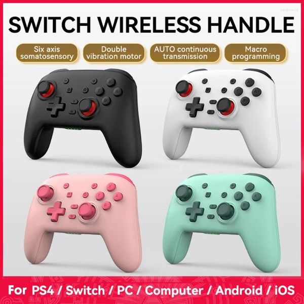 Contrôleurs de jeu Les jeux sans fil Gire le contrôleur GamePad de remplacement un clic de réveil-compatible Bluetooth pour Switch Oled Pro Kid GIF