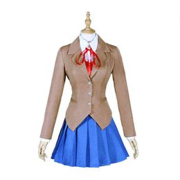 Game Doki Literature Club Monika Cosplay Sayori Yuri Natsuki Cosplay Costume School Uniform Girl Dames kostuums H220726