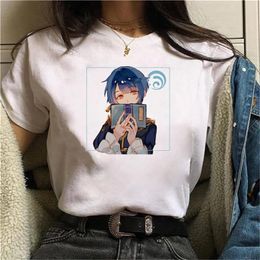 Gioco Genshin Impact Magliette grafiche estetiche 5xl Camicia oversize stile giapponese Anime Donna Magliette Y2k Top