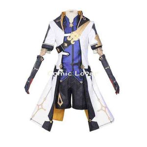 Jeu Genshin Impact Costumes Cosplay Albedo Cosplay pour hommes Femmes Full Full Unisexe Halloween Party Uniform Wig J220712 J220713