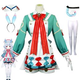 Juego Genshin Impact Cosplay Fontaine Sigewinne mujeres rosa azul pelo corto resistente al calor lindo traje de niña