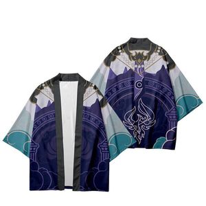 Jeu Genshin Impact Kaedehara Kazuha Kimono impression 3D Kazuha Cosplay Haori cape hauts fête chemise Streetwear