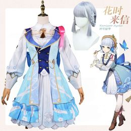 Game Genshin Impact Kamisato Ayaka Fontaine Springbloom Missive Lolita Jurk Cosplay Kostuum cosplay