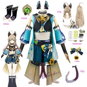 Jeu Genshin Impact Kirara Cosplay Costume perruque oreilles de chat queue chaussures accessoires ensemble complet Anime Halloween Costume pour femmes Xxxlcosplay