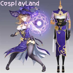 Game Genshin Impact Lisa Cosplay Kostuum Carnival Halloween Sexy Dress Women Outfit Props Genshin Impact Costumes Party Dress Y0903
