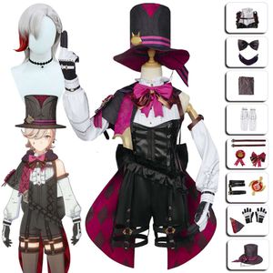 Jeu Genshin Impact Lyney Cosplay Costume Fontaine magicien Lyney uniforme en cuir chapeau perruque tenue Halloween Costume pour Adultcosplay