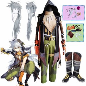 Juego Genshin Impact Razor Genshin Cosplay disfraz zapatos collar uniforme peluca Anime Halloween fiesta traje Y0903