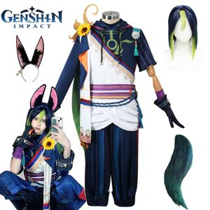 Jeu Genshin Impact Tighnari Cosplay Costume pantalon perruque queue oreilles accessoires ensemble complet Halloween carnaval fête Costume pour Mencosplay