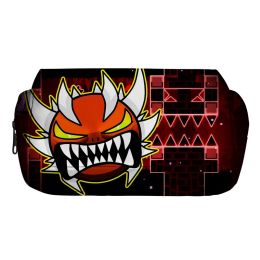 Game Geometry Dash Pencil Case 2-Layer Pencil Bag Oxford Travel Makeup Box Angry Geometry Cosmetic Cases School Supplies Pen Bag