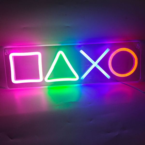 Icône de jeu Led néon signe lumière acrylique lumière veilleuses pour décor de chambre mur Art suspension lampe cadeau d'anniversaire de noël