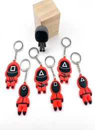 Game sleutelhanger soldaat driehoek partij serie creatieve charmes 2D mini-pop beeldje sleutelhanger auto rugzak hanger cadeau ornament onderdeel8833252