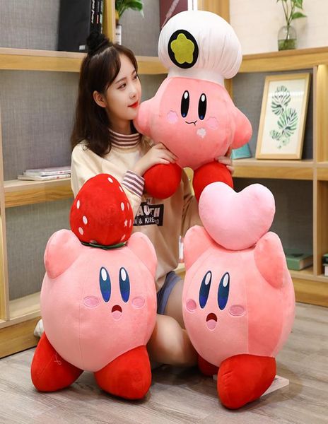 Juego Kirby Adventure Kirby Plush Toy Chef Chef Style Strawberry Muñeco Soft Animals Toys para niños Regalo de cumpleaños Decoración del hogar7583017