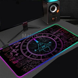 Jeu tapis de souris rvb personnalité mathématicien numérique LED accessoires de jeu clavier d'ordinateur tapis tapis PC portable Gamer tapis de bureau