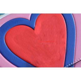 JOGO EM PM bolsa de corrente com um colorido coração de grandes dimensões impressão Atacado chique moda hip-hop senhora sacos de ombro feminino pulseira saco M57460