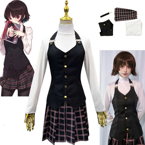 Juego Persona 5 Cosplay Reina Makoto Niijima Disfraz de cosplay Trajes de uniforme escolar Top de manga larga Disfraz de Halloween para mujercosplay