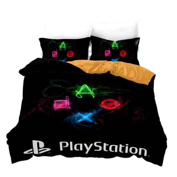 Juego de cama Playstation con estampado 3d, Gamer Popular para dormitorio, Gamepad para niños, juegos de fundas nórdicas, decoración del hogar, tamaño individual King Queen