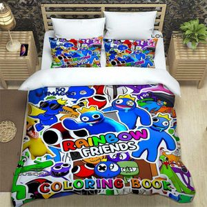 Juego Rainbow Friends Juegos de cama impresos exquisitos suministros de cama conjunto funda nórdica cama edredón juego de cama de lujo L230704