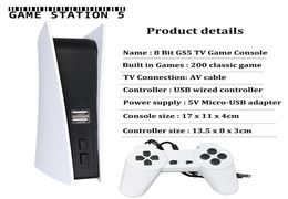 Game Station 5 Consola de video Wired USB con 200 juegos clásicos 8 bit GS5 TV Consola RETRO Handheld Game Player AV Output3272204