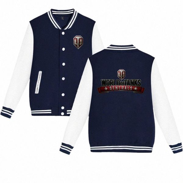 Jeu World Of Tanks Varsity Baseball Bomber Veste Hommes Femmes Hip Hop Harajuku Vestes Garçons Filles Simple Boutonnage Lâche Manteaux H3vY #