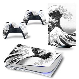 GameGenixx PS5 Standaard Disc Skin Sticker Marmeren textuur Beschermende Vinyl Decal Cover voor PS5 -console en 2 controllers