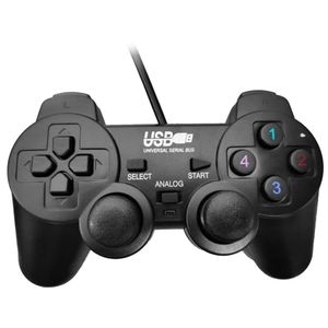 Manette de jeu USB2.0 choc Joypad manette de jeu contrôleur PC ordinateur portable Win7/8/10/XP/Vista