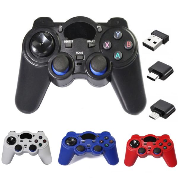 GamePads 2.4 G Controlador inalámbrico GamePad Android Joystick inalámbrico Joypad con convertidor OTG para PS3/teléfono inteligente para tableta TV inteligente