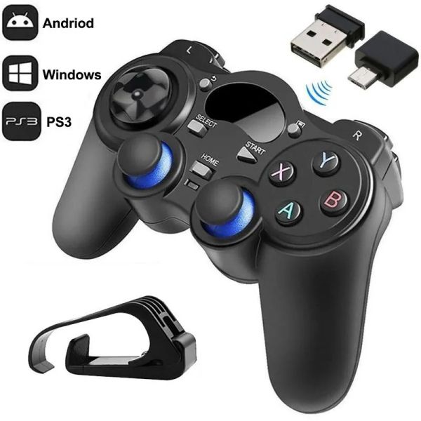 Gamepads 2,4G USB inalámbrico Android juego controlador Joystick Joypad con convertidor OTG para PS3/teléfono inteligente para tableta PC Smart TV Box