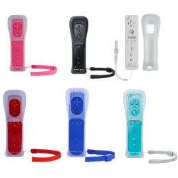 GamePads 6 couleurs 1PCS Builtin Motion plus télécommande pour Wii Sync Right Hand Gamepad avec sangle de boîtier en silicone pour la console Wii