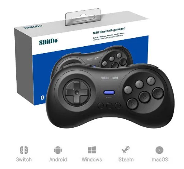 Gamepads Mando inalámbrico Bluetooth 8BitDo M30 para Sega Genesis Mega Drive Style para Nintendo NS Switch/Andorid/Windows/MacOS