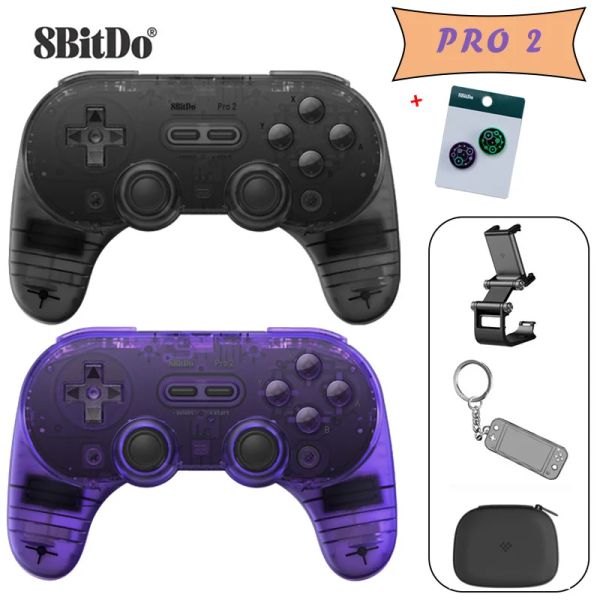 GamePads 8Bitdo Pro 2 Couleurs exclusives Bluetooth Controller Wireless Gamepad Joystick For Switch Oled PC MacOS Android Steam Raspberry Pi