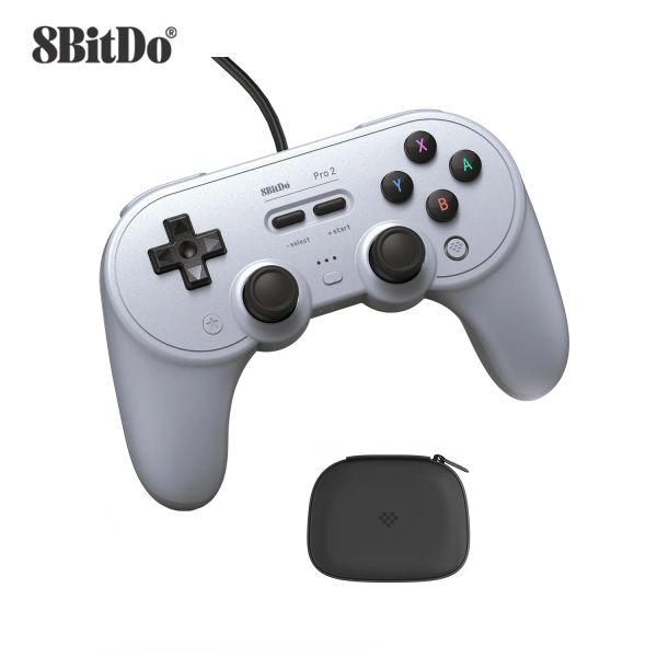 Gamepads Mando con cable 8BitDo Pro 2, mando USB con joystick para Nintendo Switch OLED PC con 2 botones de paleta trasera Pro, accesorios