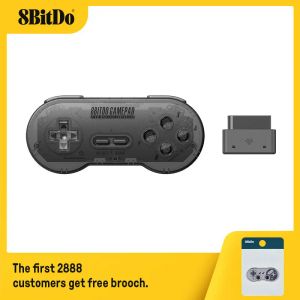 Manettes 8BitDo SN30 2.4G manette de jeu sans fil pour SNES/SFC (SN/SF/édition transparente) Super NES originale