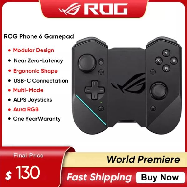 Gamepads Asus Rog Kunai 3 GamePad Game Controller Support 200 + Jeux sur Play Store 2.4 GHz Récepteur Bluetooth USB pour ROG 6 6PRO