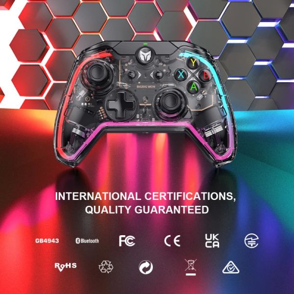 Gamepads BIGBIG WON C1 Gamepad con cable giroscopio de 6 ejes LED colorido juego de gravedad Joystick somatosensorial Gamepad para Nintendo Switch PC