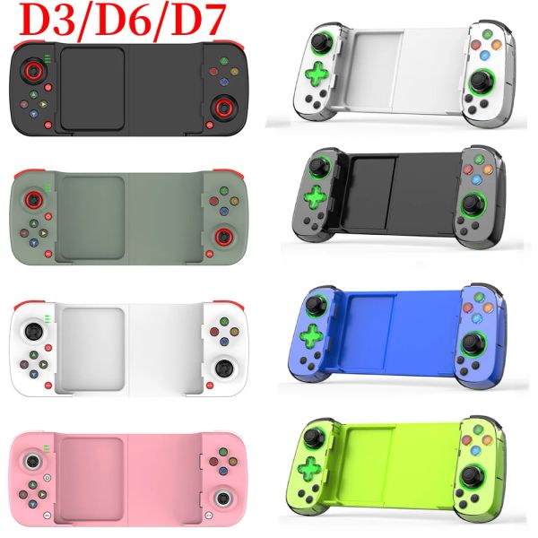 Gamepads D3/D6/D7 telescópico teléfono móvil Gamepad Bluetooth 5,0 TypeC controlador de juego inalámbrico Joystick para PUBG para PS4 Switch PC