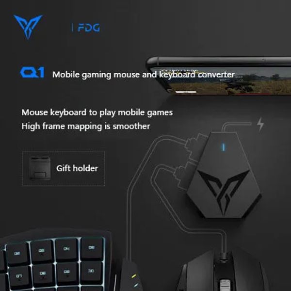 GamePads Flydigi Q1 PUBG Juego móvil Teclado Matón Converter Auxiliary Controlador de juego Auxiliario Conexión Bluetooth Soporte Android/iOS