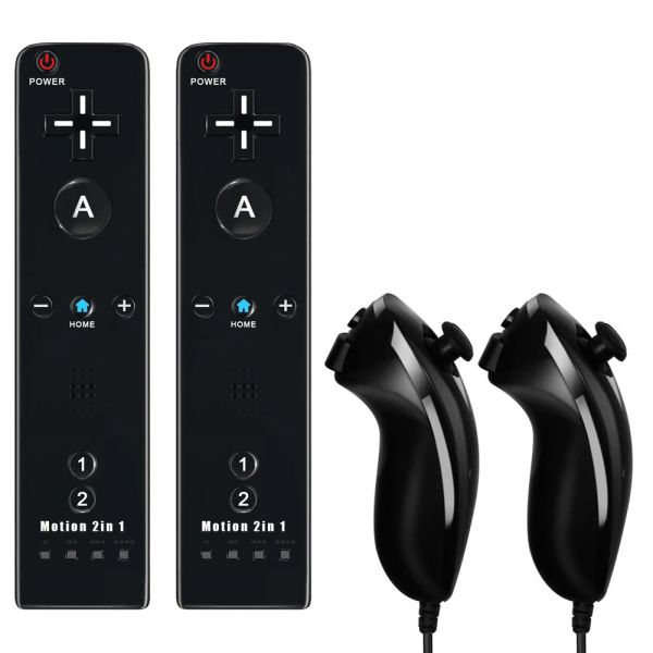 GamePads pour Nintendo Wii / Wii U Joystick 2 dans 1 Contrôleur Set Wireless Remote Gamepad Motion Plus avec le jeu vidéo de silicone