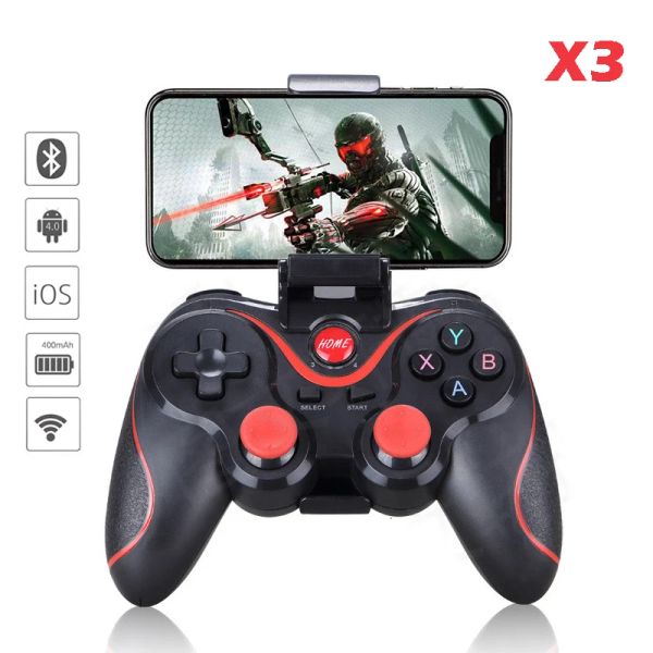GamePads Gamepad x3 Wireless Bluetooth Joystick PC Android iOS Game Controller BT4.0 PAD POUR Tablette de téléphone mobile