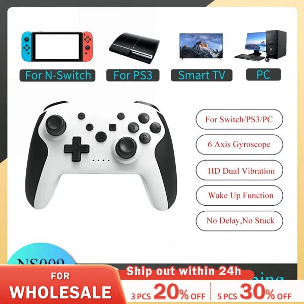 GamePads Gameminja NS009 Bluetooth Game Controller Wireless Gamepad pour Nintendo Switch Console PS3 PC Windows 7 10 Double vibration Joystick