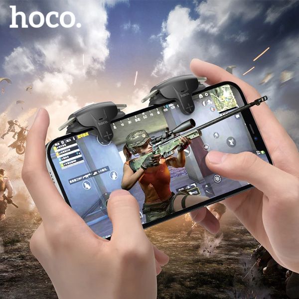 Manette de jeu HOCO manette de jeu pour contrôleur mobile PUBG bouton de déclenchement automatique haute fréquence clic Joypad, tireur L1 R1 pour Android iOS