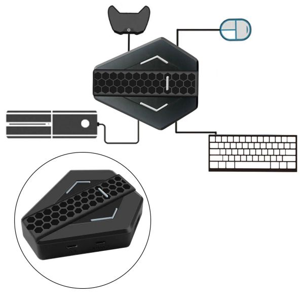 Adaptador de teclado y mouse de GamePads fácil de intento del teclado del mouse Convertidor Convertidor del mouse para nswitch