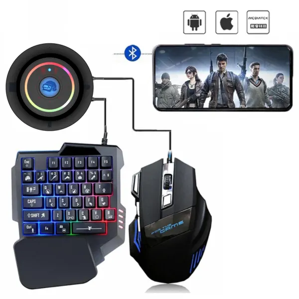 GamePads M16 Controlador móvil Teclamiento de juegos Converter del mouse Adaptador de mouse enchufe GamePad PUBG Bluetooth 5 para el teléfono Android IOS Adaptador