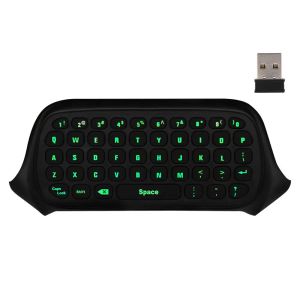 GamePads Moko Xbox One Mini Green Backlight Toetsenbord 2.4G Receiver Wireless Chatpad Message Game Keyboard Toetsenbord met headset en audio