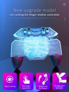 GamePads Nieuwe Cooling Fan PUBG Game GamePad -controller Semiconductor Cooler Six Finger Trigger Shooter Joystick voor Android iPhone -telefoon