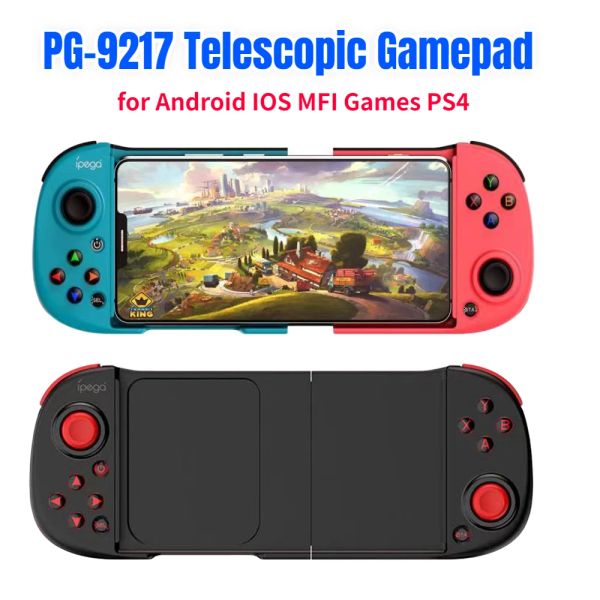 GamePads PG9217 Télescopic GamePad Controller Bluetooth Compatible Mini Joystick pour PUBG Triggers pour Android NS iOS avec rétro-éclairage LED