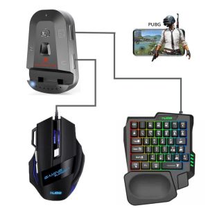 GamePads PUBG Mobile Controller Gamepad USB Gaming Keyboard Mouse Converter 4.2 Adaptateur compatible Bluetooth pour Android pour iOS